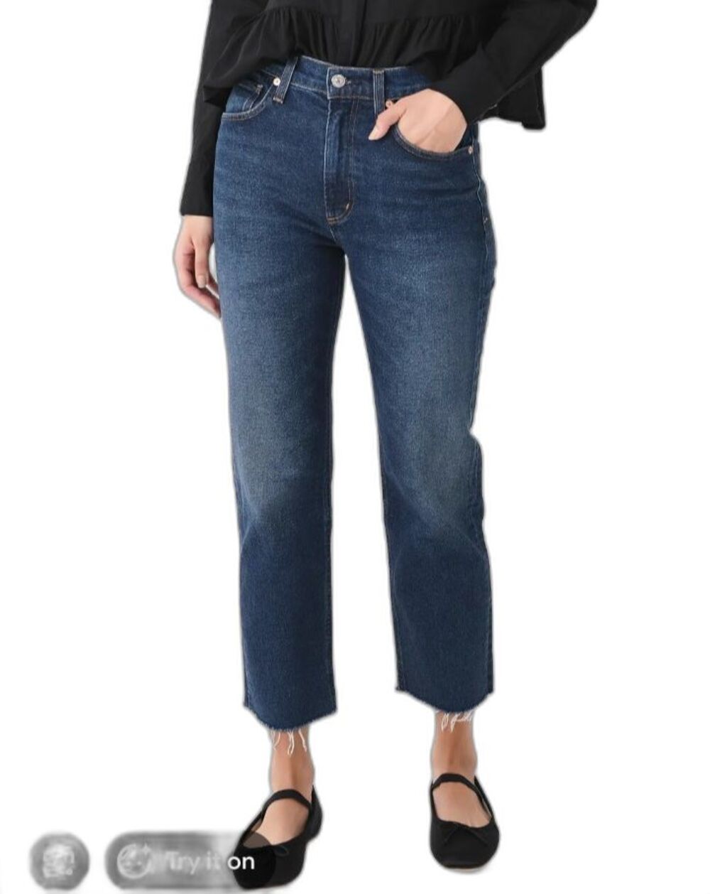 Citizen Of Humanity Daphne Crop Jean High Rise Raw Hem Size 24